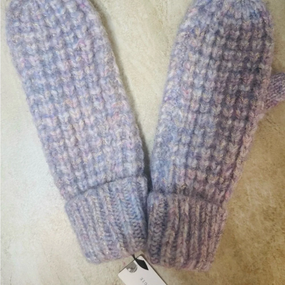 Anthropologie Maeve Knitted Ribbed Cuff Mittens